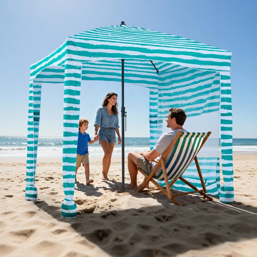VEVOR Cabana Umbrella Tent – 6x6ft, UPF 50+, 140g/m² Fabric