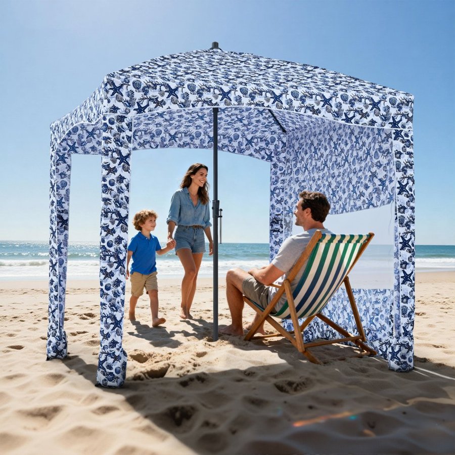 VEVOR Cabana for Beach – 6x6ft, UPF 50+, 140g/m², 10.2lbs