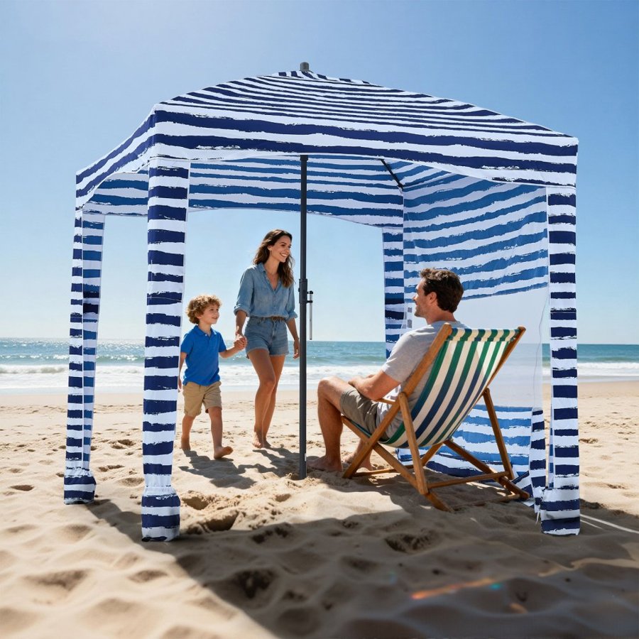 VEVOR Beach Umbrella Cabana – 6x6ft, UPF 50+, 10.2lbs