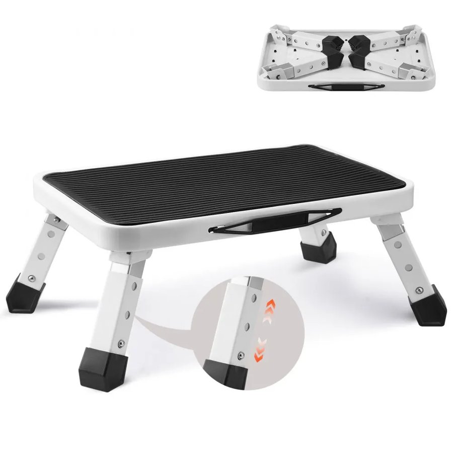 VEVOR Collapsible One-Step Stool – Folding Steel Frame