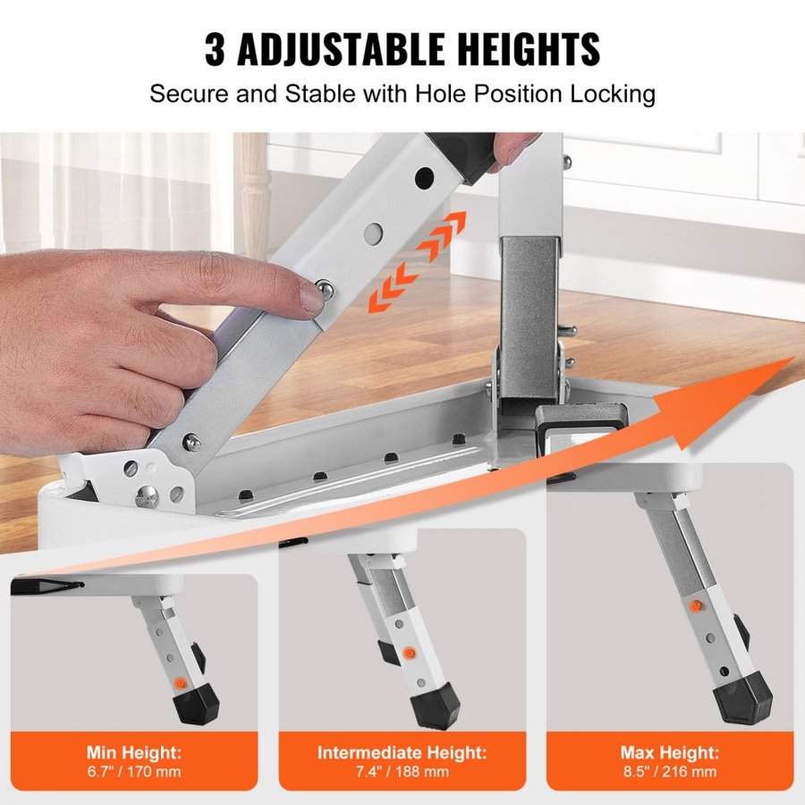 VEVOR Collapsible One-Step Stool – Folding Steel Frame