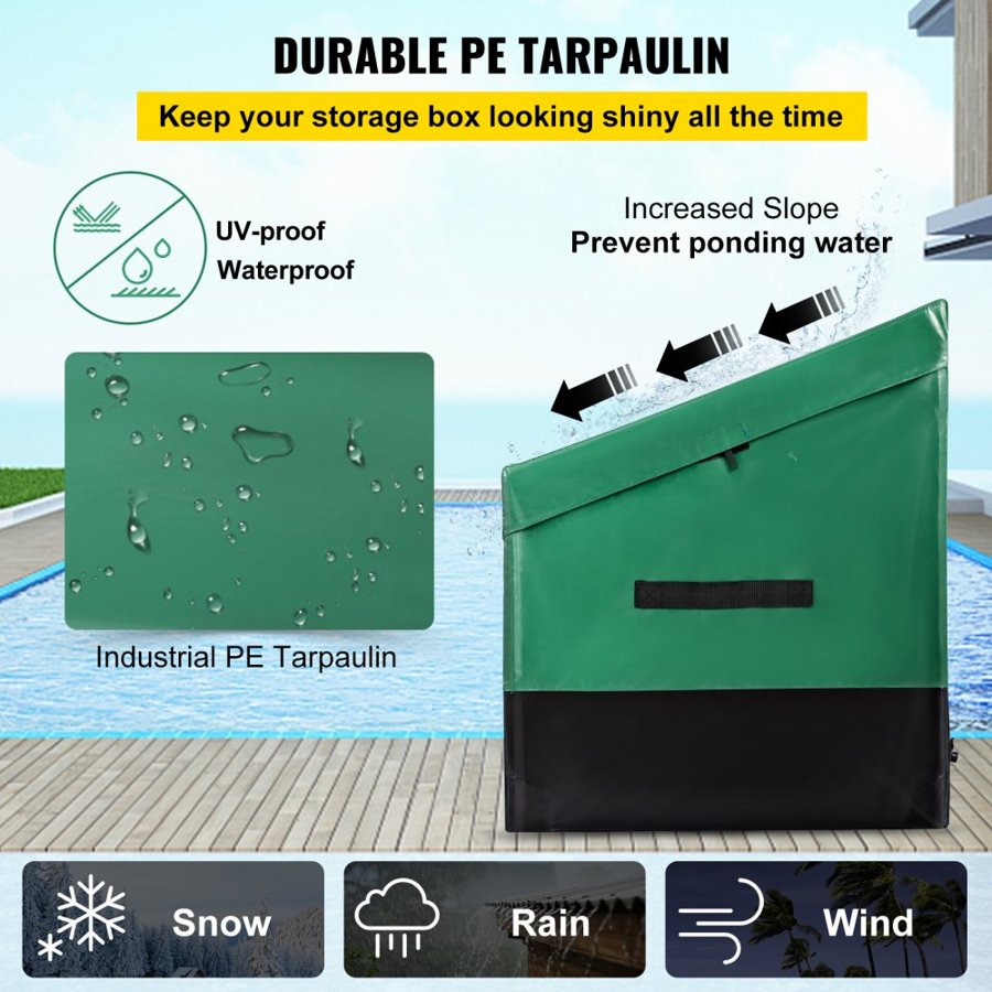 VEVOR Outdoor Storage Box Patio Deck Box 567.8 L Waterproof PE Tarpaulin