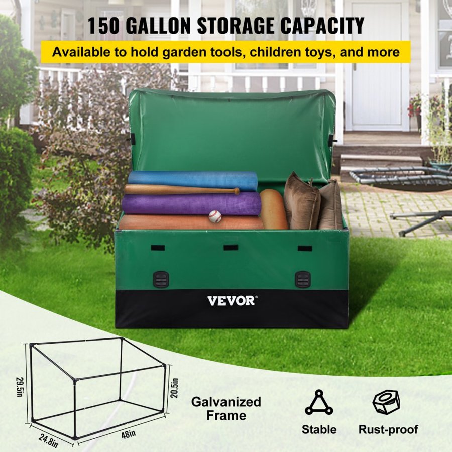 VEVOR Outdoor Storage Box Patio Deck Box 567.8 L Waterproof PE Tarpaulin