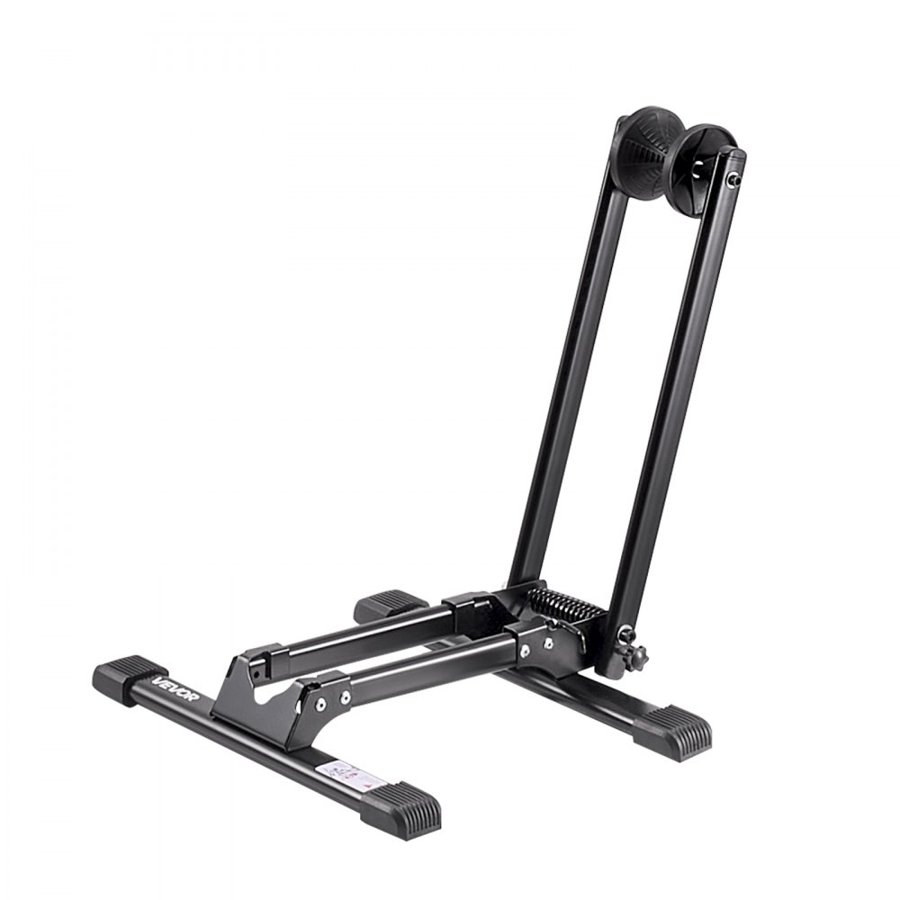 VEVOR Bike Rack, Fits 508 to 685.8 mm Mountain & Road Bikes, Alloy Steel Rust-Resistant Bike Floor Stand Rack, Foldable Bicycle Stand for Entryway, Garage, Home Bikes Parking & Storage, 1 Pack, Black