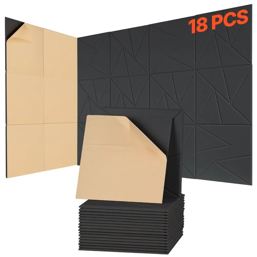 VEVOR Polyester Fiber Acoustic Panel – 300×300 mm, 18 pcs