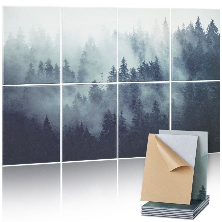 VEVOR 8 Pack Art Acoustic Panels, 63 x 23.62 x 0.4 inch Soundproof Wall Tiles, Self Adhesive Decorative Sound Dampening Absorbing Boards for Home, Office, Studio, Gaming Room,Theater,Forest