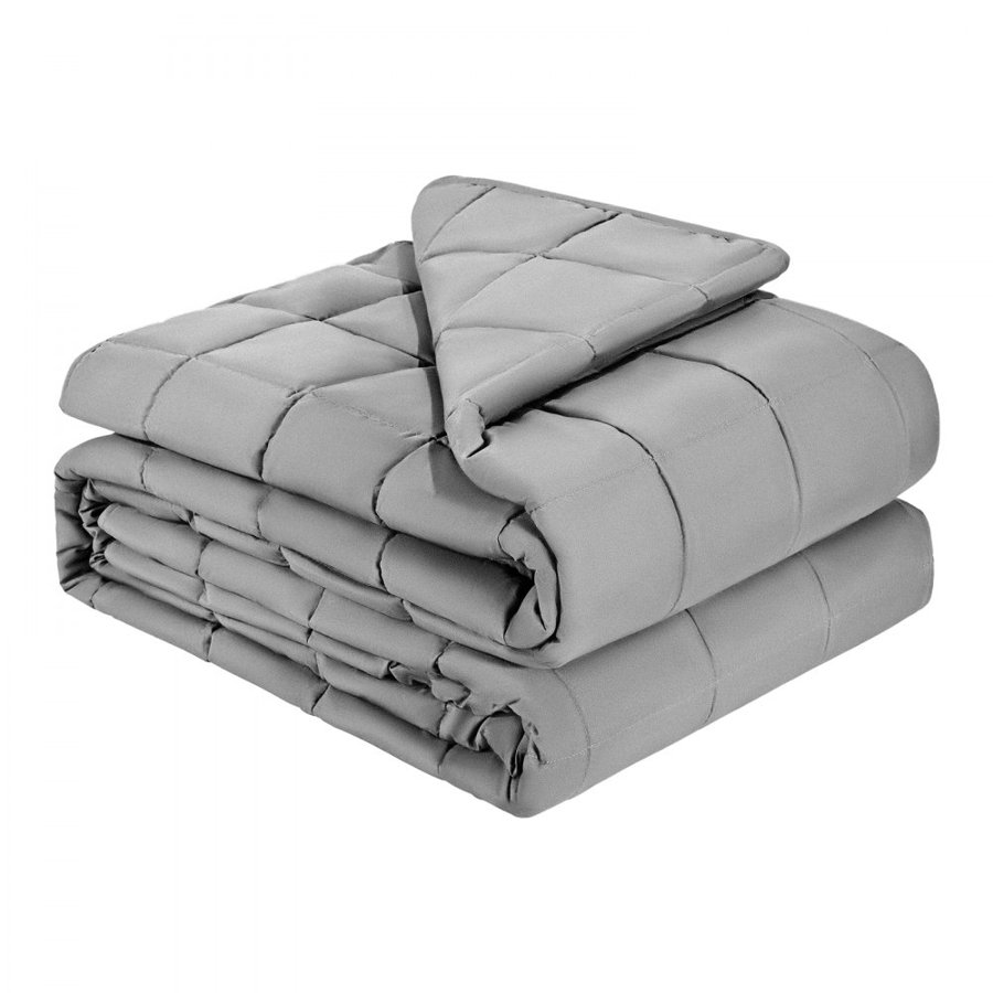 VEVOR Weighted Blanket, 20 lbs, 88 x 104 in King Size, Cooling Breathable Heavy Blanket with Glass Beads, All-Season Use, Suitable for 200-250 lbs Adults, Anxiety Stress Relief, Improve Sleep, Grey