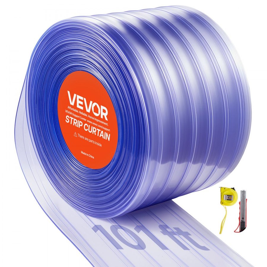 VEVOR Clear Flexible PVC Door Strip/Curtain – 101Ft X 12Inch
