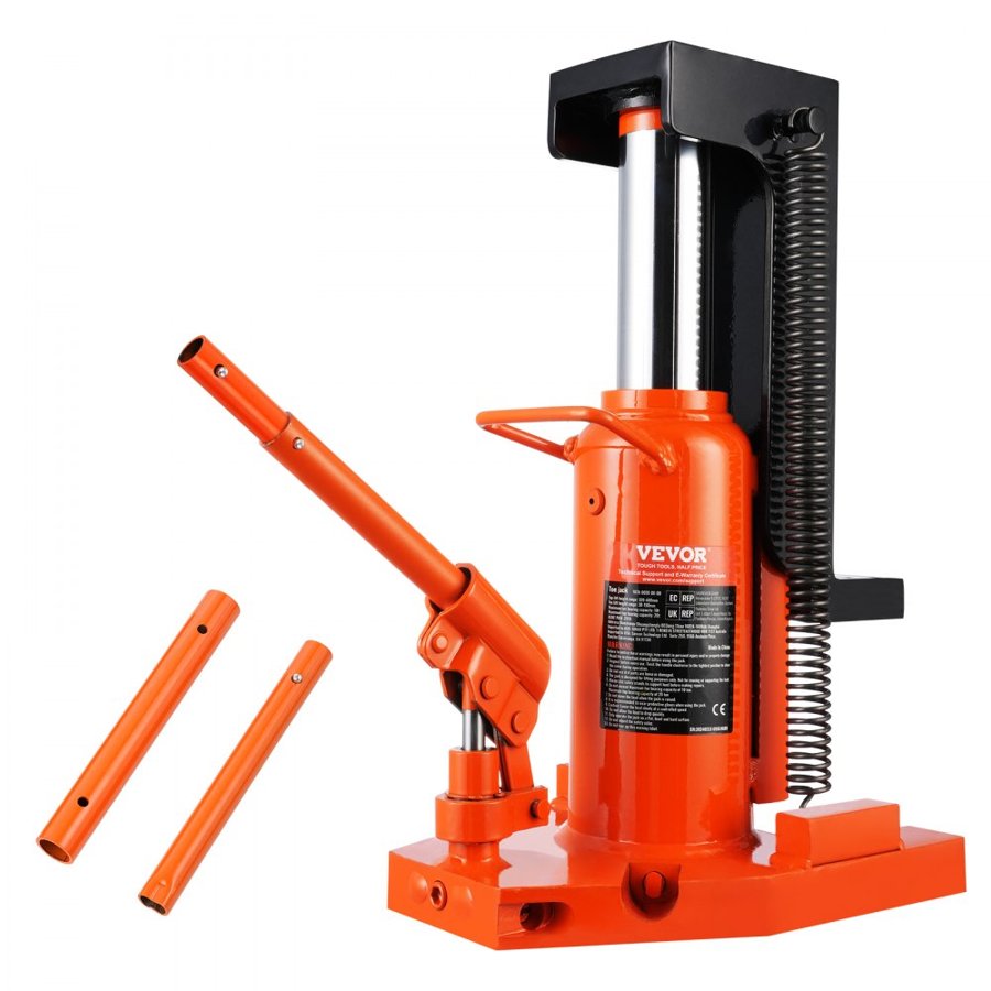 VEVOR Hydraulic Toe Jack, 10 Ton On Toe Toe Jack Lift, 20 Ton On Top Lift Capacity Machine Jack, 1.2-7.5 in Toe Height, 12.6-18.9 in Top Height, Air Hydraulic Claw Jack for Machinery, Industry