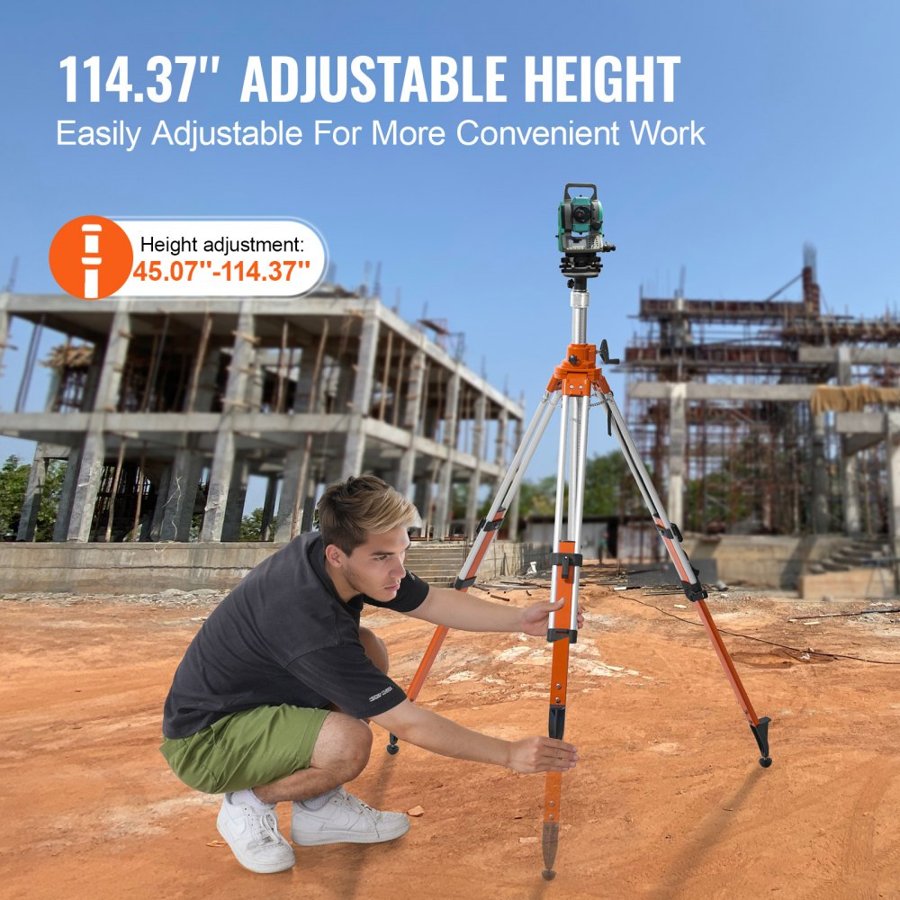 VEVOR Heavy Duty Laser Level Tripod – 5/8"-11", 45"-114"