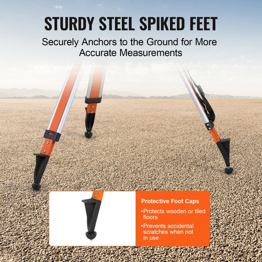 VEVOR Heavy Duty Laser Level Tripod – 5/8"-11", 45"-114"