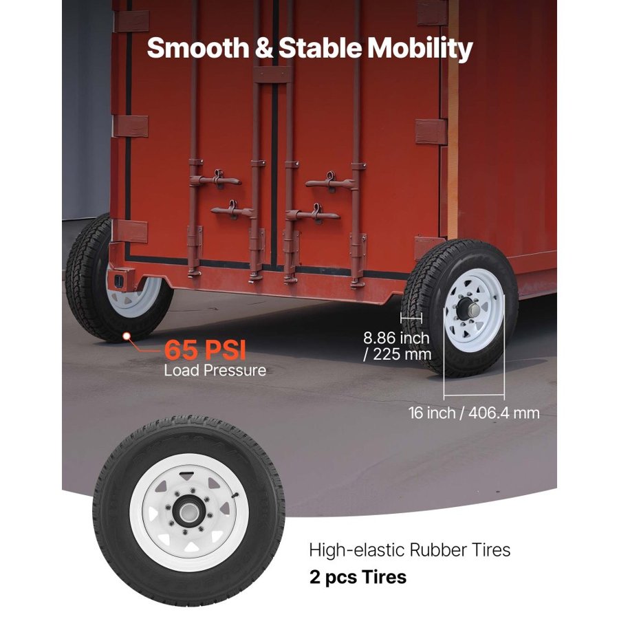 VEVOR Shipping Container Wheels Kit - 16" Tires, 8800Lb