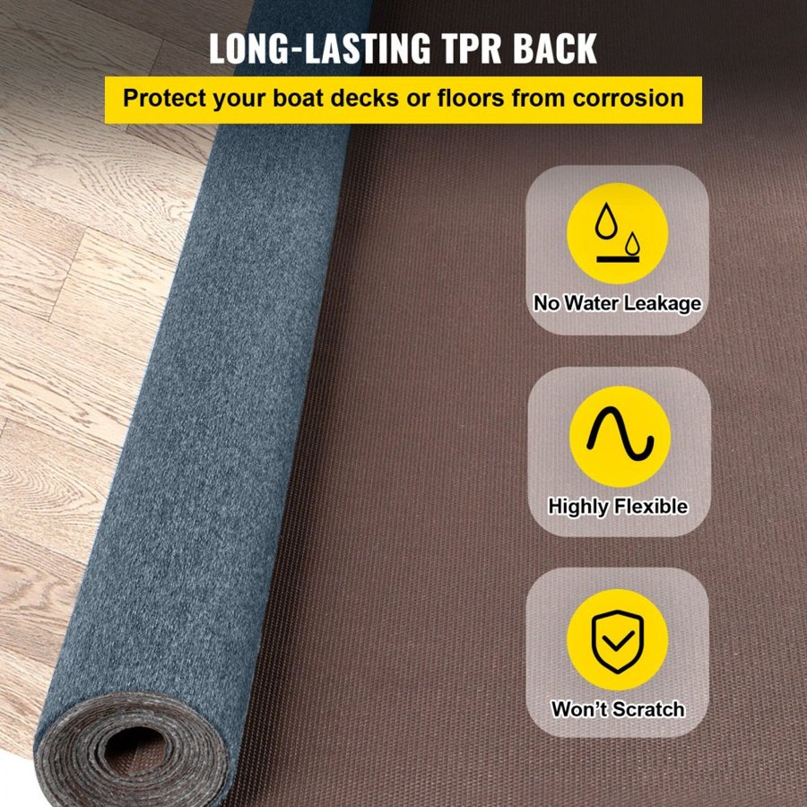 VEVOR Indoor Outdoor Rug Carpet 5.9x36ft Outdoor Rug with Waterproof Back Outdoor Rug for Patio Porch Deck Garage Outdoor Area Rug Runner Anti-Slide Porch Rug No Mildew Kitchen Carpet(Grey,11M)