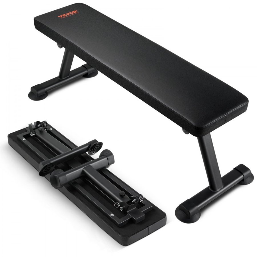 VEVOR Foldable Flat Workout Bench​​ — Heavy-Duty Steel Frame