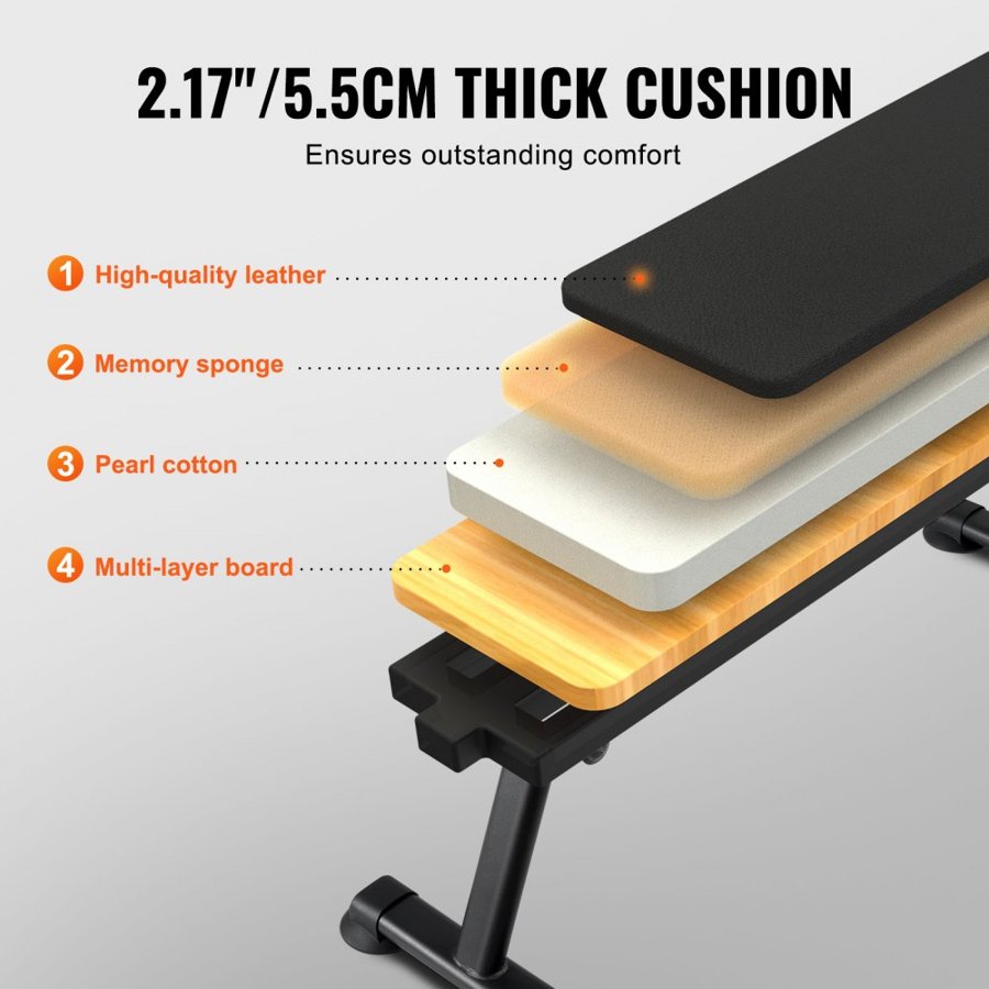 VEVOR Foldable Flat Workout Bench​​ — Heavy-Duty Steel Frame