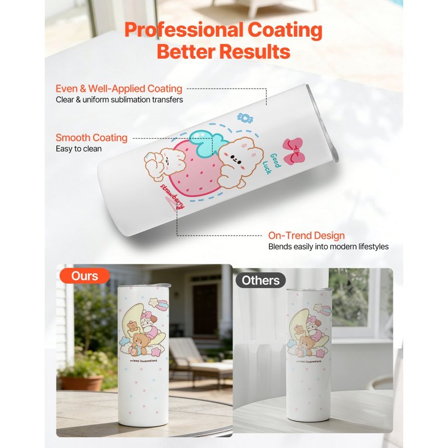VEVOR 20 oz Sublimation Tumblers – 4 Pack, 12 Hours, 8 Hours