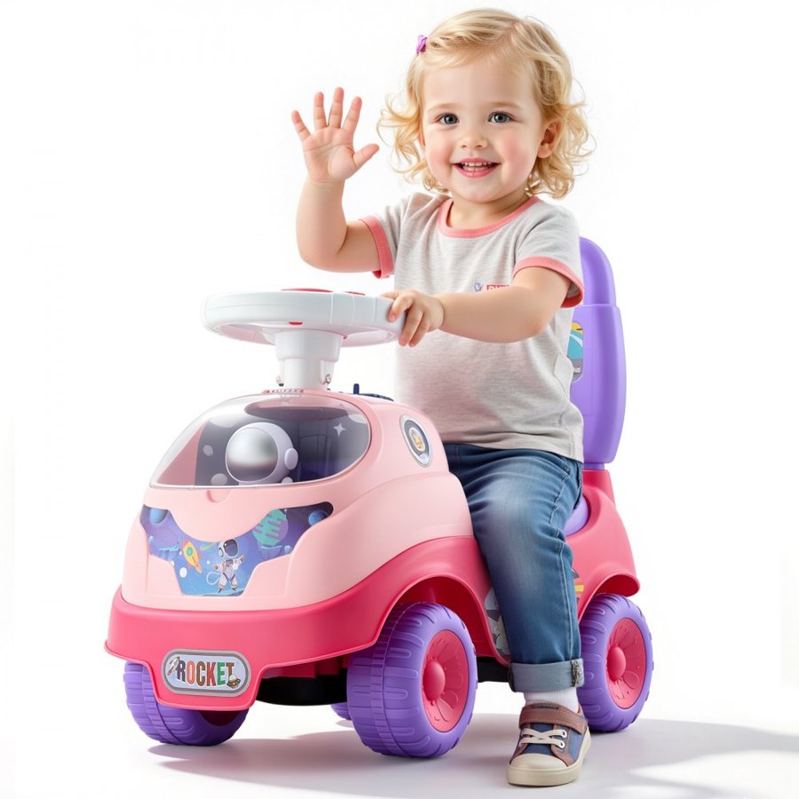 VEVOR Toddler Ride On Push Car – 48.5 Lbs Pink Buggy