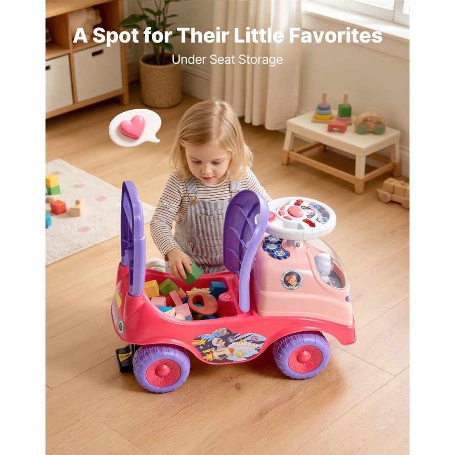 VEVOR Toddler Ride On Push Car – 48.5 Lbs Pink Buggy