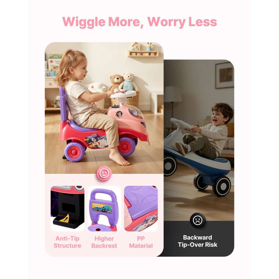 VEVOR Toddler Ride On Push Car – 48.5 Lbs Pink Buggy