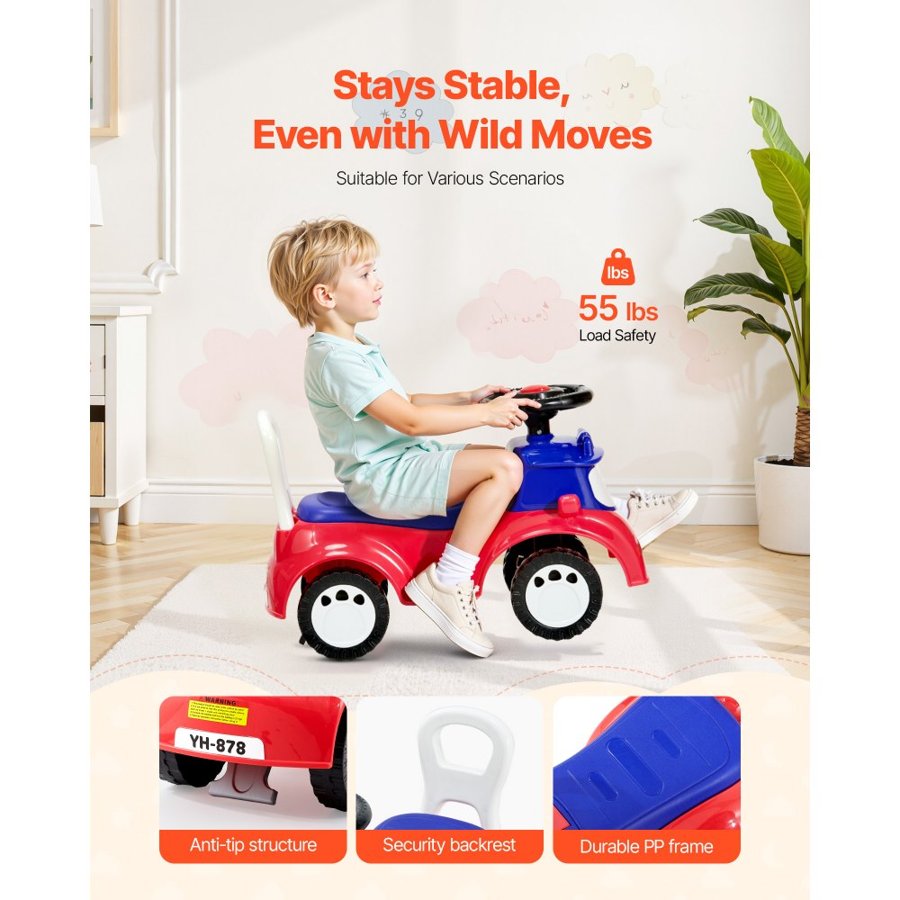 VEVOR Red Ride On Car – 19-36 Months, 55 LBS Capacity