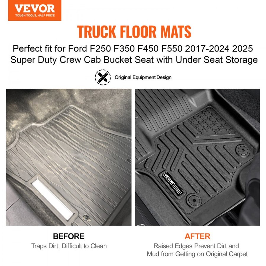VEVOR Ford Floor Liners – F-250, F-350, F-450, 2017–2025