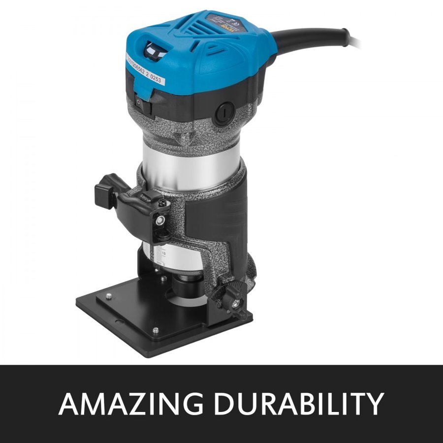 VEVOR Wood Trimmer Wood Router Tool Kit Electric Hand Trimmer Wood Laminator Router Tool 710W Max Torque 30,000RPM Variable Speed Compact Router Kit with 4 Bases