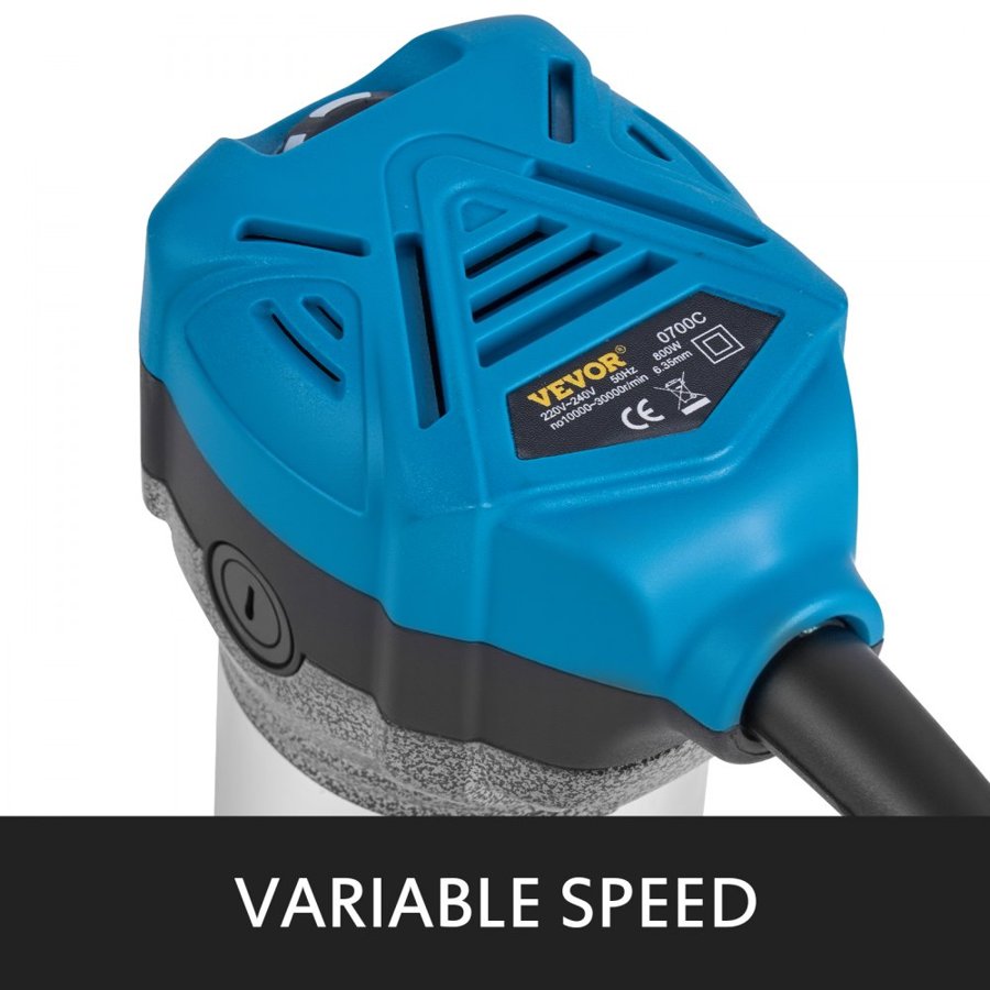 VEVOR Wood Trimmer Wood Router Tool Kit Electric Hand Trimmer Wood Laminator Router Tool 710W Max Torque 30,000RPM Variable Speed Compact Router Kit with 4 Bases