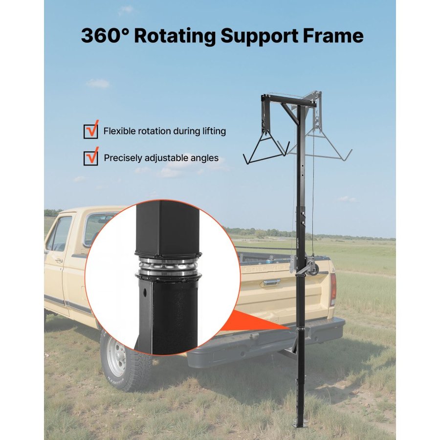 VEVOR Truck Hitch Deer Hoist – 600lb, 360° Swivel Lift, Q235