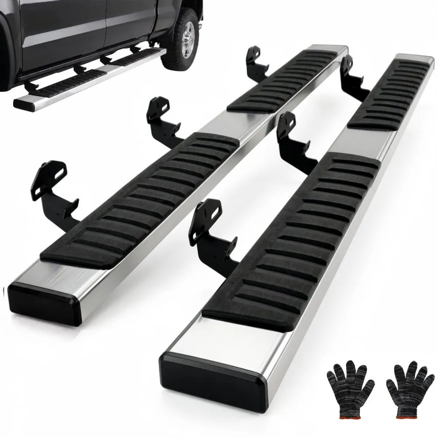 VEVOR Running Boards, 6" Step Bars Compatible with 2009-2018 Dodge Ram 1500/2010-2023 Ram 2500/3500 (Includes 2019-2023 Classic) Crew Cab, 201 Stainless Steel Side Steps Nerf Bars, 500LBS, 2 PCS