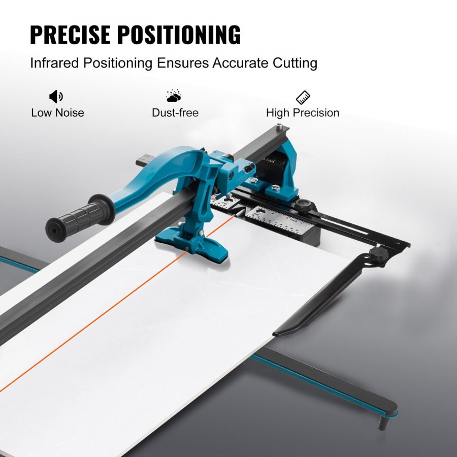 VEVOR Manual Tile Cutter, 1200mm, Porcelain Ceramic Tile Cutter with Tungsten Carbide Cutting Wheel, Infrared Positioning, Anti-Skid Feet, Durable Rails for professional installers or beginners