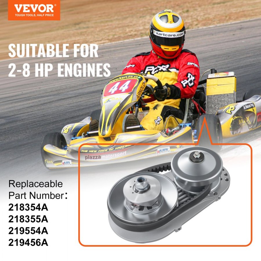 VEVOR Drive Clutch, 2-8HP Engine, 2000 RPM High-Strength Drive Clutch with Asymmetric Designed Wheels & Robust Rubber Belt, Sturdy & Durable Clutch with Full Accessories, Fit for Various Engines