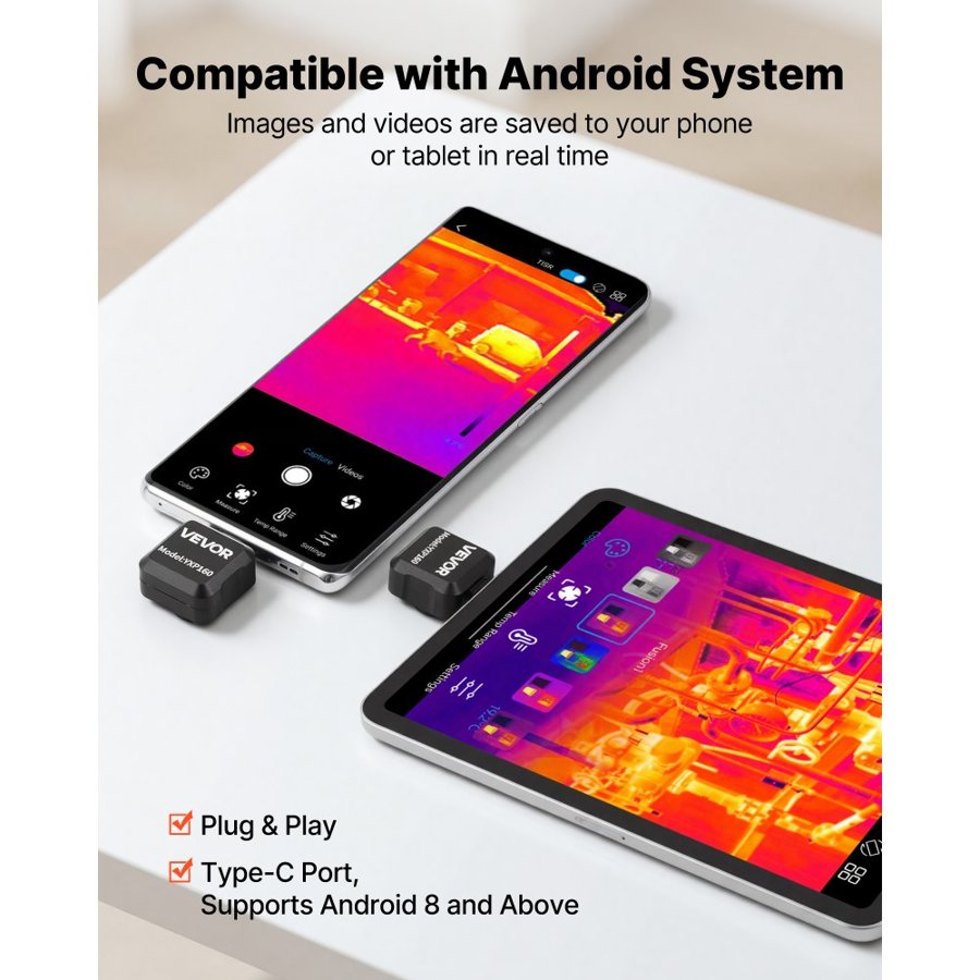 VEVOR Thermal Imaging Camera for Android – 160x120 IR, 25Hz