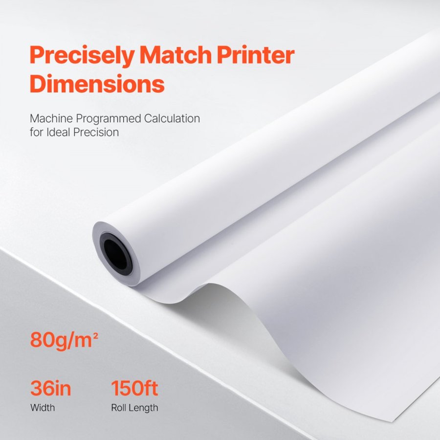 VEVOR 36 Inch Paper Roll – 36 in x 150 ft CAD Bond, 4 Rolls
