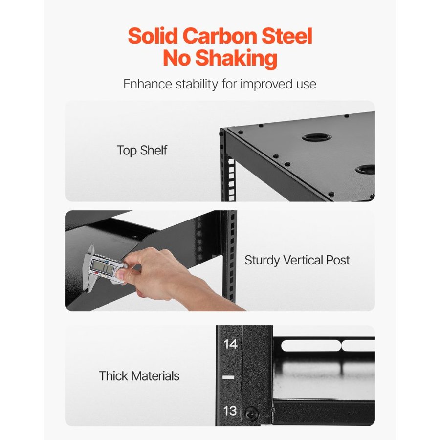 VEVOR Open Frame Server Racks – 16U, 23 in Depth, 4 Post