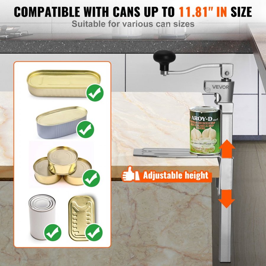 VEVOR Commercial Manual Can Opener - Open 2-3 Cans/Minute