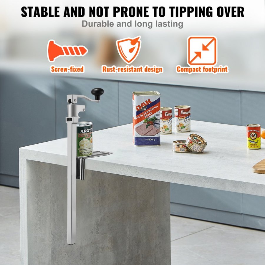 VEVOR Tabletop Can Opener – Manual, 15.75 inch Adjustable
