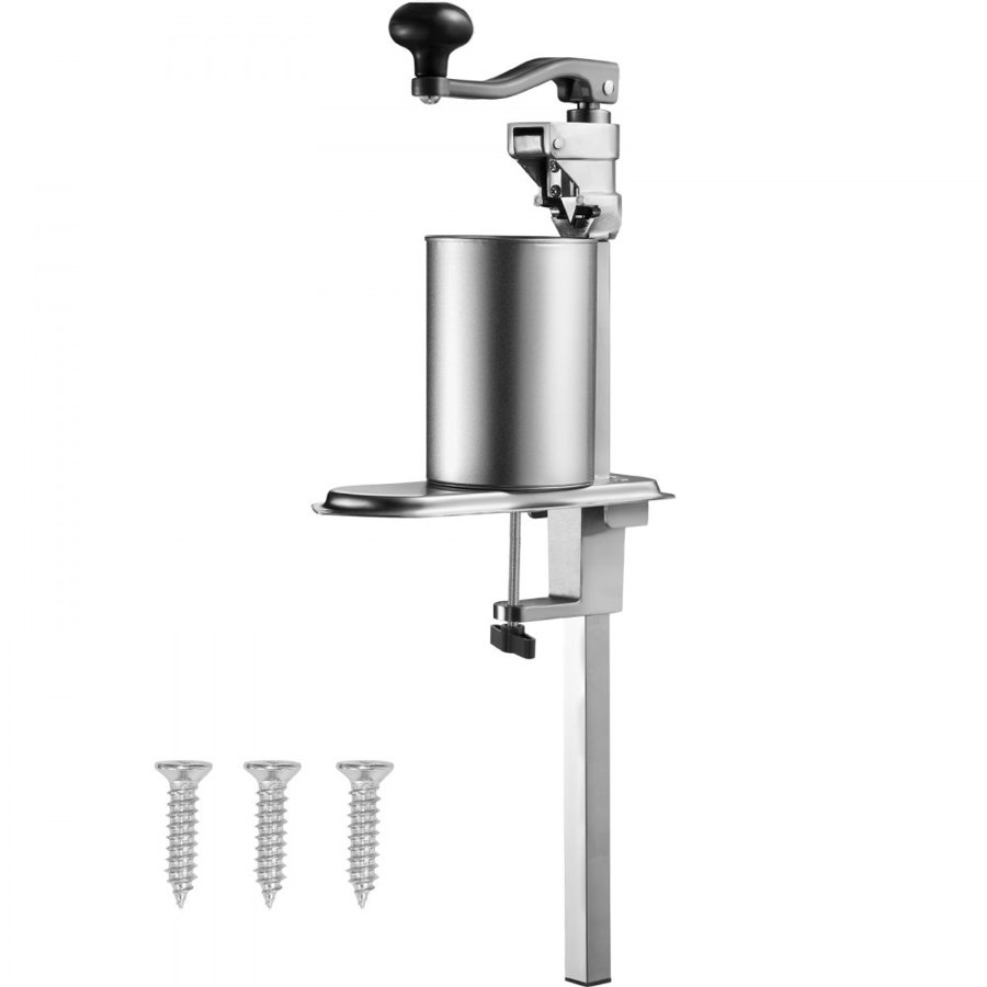 VEVOR Commercial Can Opener, Heavy-Duty Manual Tabletop Cans Opener for Cans Up to 300 mm Height, Height-Adjustable Can Openers Fixed with Screws & Table Clamp, for Restaurant, Hotel, and Food Store