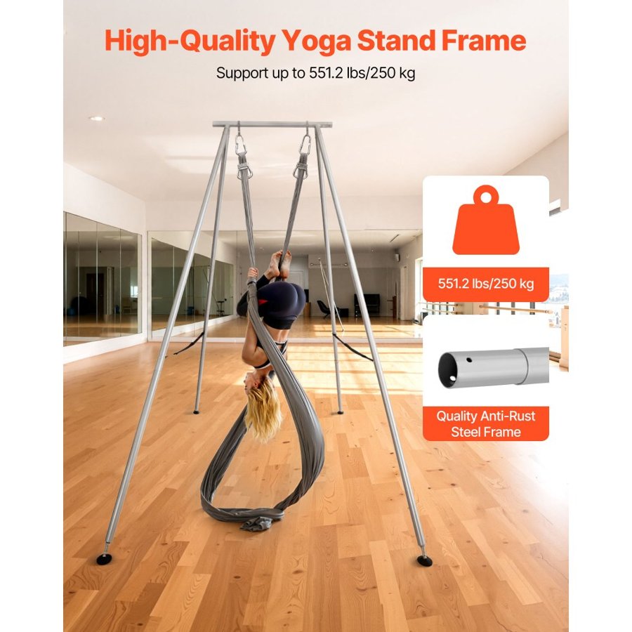 VEVOR Aerial Yoga Stand Frame – 551 lbs Max, 9.6 ft Height