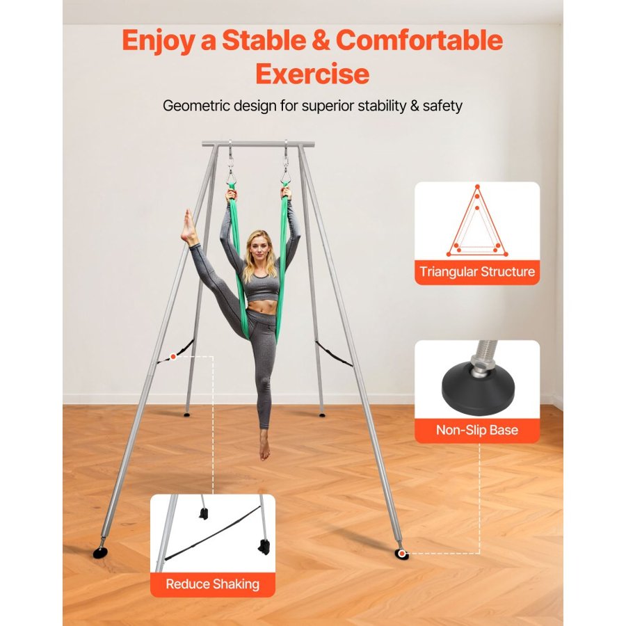 VEVOR Aerial Yoga Stand Frame – 551 lbs Max, 9.6 ft Height