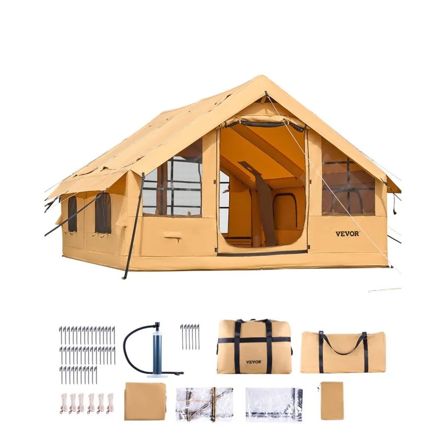 VEVOR Blow Up Tent for Camping – 5-8 Person, 129 SQ.FT