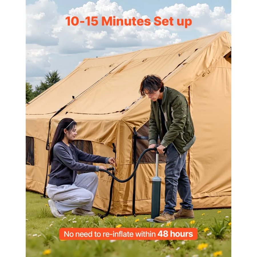 VEVOR Camping Tent for 12 Person – 186 Sq.Ft Inflatable
