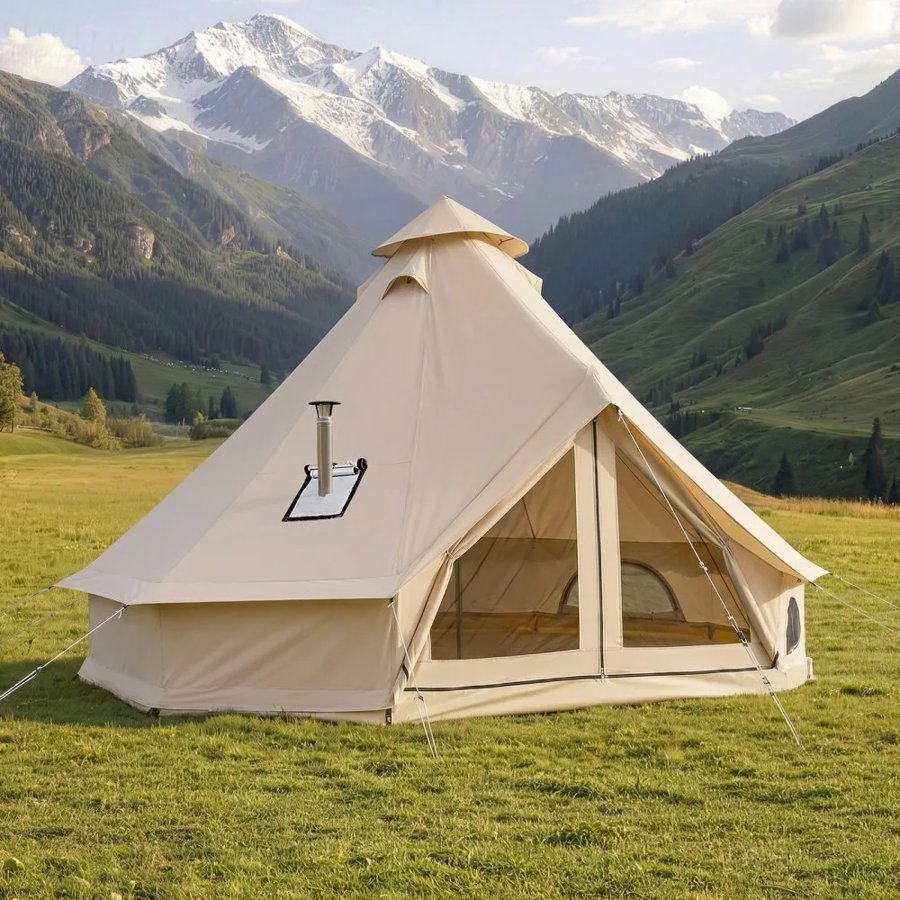 VEVOR 4 Meter Bell Tent – 13.12 ft, 8.2 ft Peak, 4 People