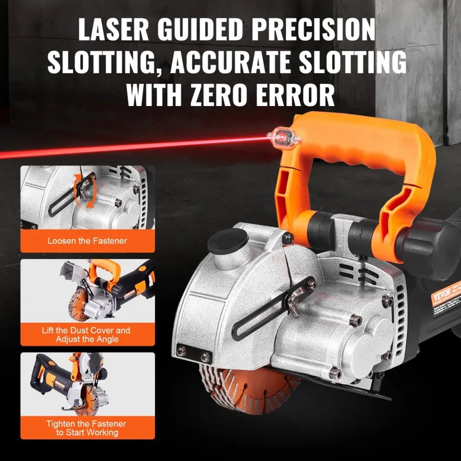 VEVOR Electric Wall Chaser – 133mm Blade, 41mm Depth, 2500W