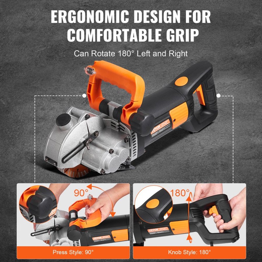 VEVOR Electric Wall Chaser – 133mm Blade, 41mm Depth, 2500W