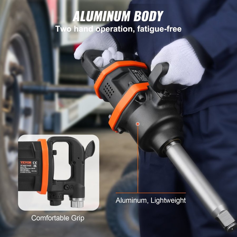 VEVOR 1 Inch Air Impact Wrench Impact Gun Up to 3160ft-lbs Reverse Torque Output