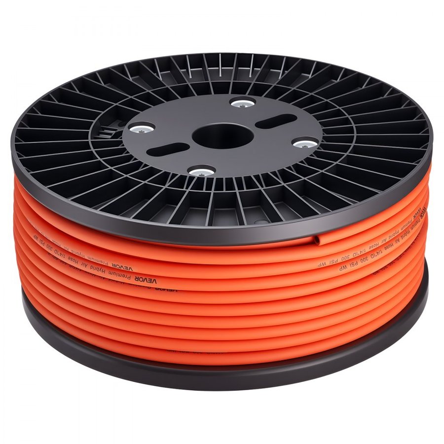 VEVOR Hybrid Air Hose – 1/4 in x 250 ft, 300 PSI, Orange