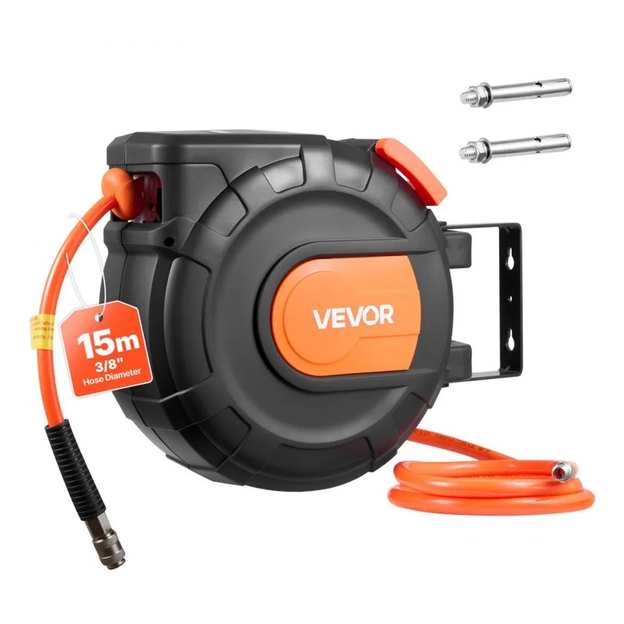 VEVOR Wall Mount Air Hose Reel – 15m PVC, 300 PSI