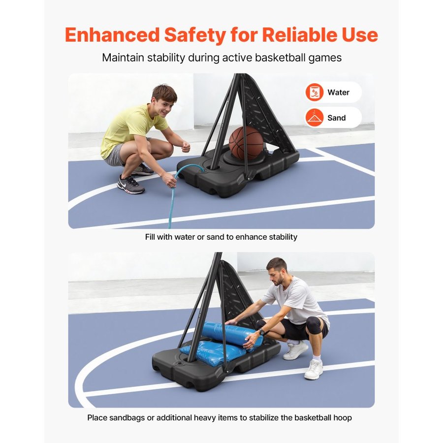 VEVOR Kids Outdoor Basketball Hoop – 10 ft, 50 Inch