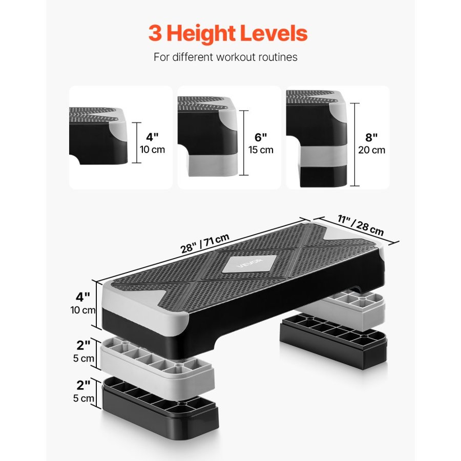 VEVOR Workout Risers – 28-Inch Step Deck, 4 Risers
