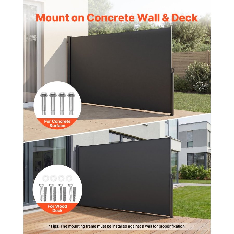 VEVOR Retractable Side Awning – 180x300cm, 180g Polyester